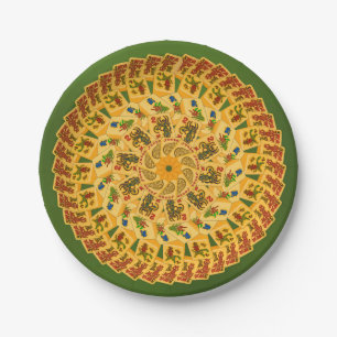 Assiettes En Carton Mandala d'heure-milliampère Jong