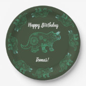 Assiettes En Carton Mandala Dinosaur, garçon fête d'anniversaire Plaqu (Devant)