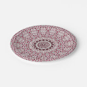 Assiettes En Carton Mandala est bordeaux-gris (Angle)