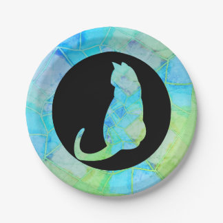 Assiettes En Carton Mandala Green Chalk Sketch