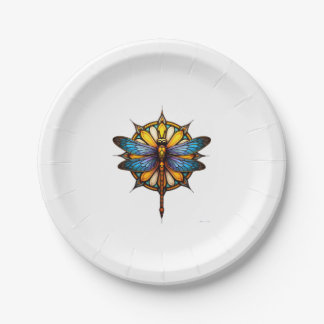 Assiettes En Carton Mandala Libellule Lumineuse Géométrie Sacrée Spiri