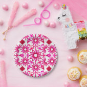 Assiettes En Carton Mandala motif dans les tons roses, marron (Fête)