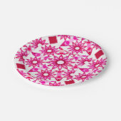 Assiettes En Carton Mandala motif dans les tons roses, marron (Angle)