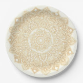 Assiettes En Carton Mandala plaque en or (Devant)