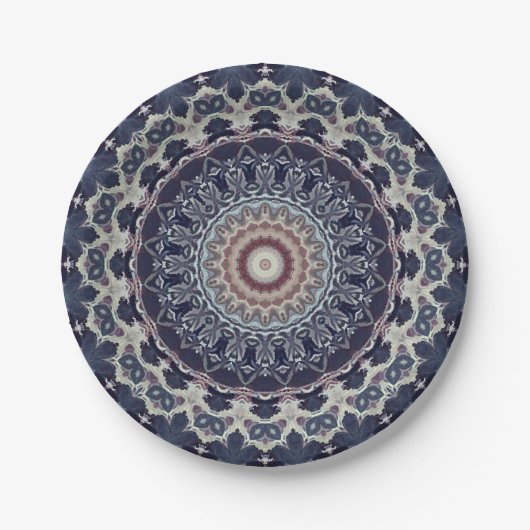 Assiettes En Carton Mandala ronde sans couture motif arabe k (Devant)