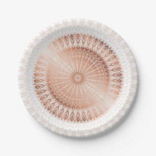 Assiettes En Carton Mandala rose Gold