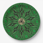 Assiettes En Carton mandala vert rish de Triskele de Celtic (Devant)