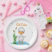 Assiettes En Carton Mange gâteau petit canard baby shower neutre (Fête)