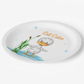 Assiettes En Carton Mange gâteau petit canard baby shower neutre (Angle)