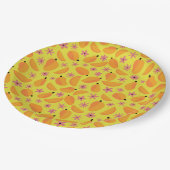 Assiettes En Carton Mange mangue fruits et fleurs motif (Angle)