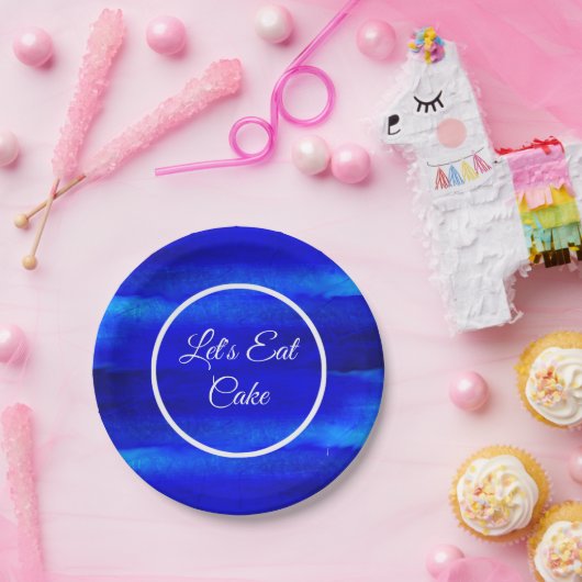 Assiettes En Carton Mangeons Cake Ocean Blue Beach papier Plaques (Fête)