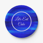 Assiettes En Carton Mangeons Cake Ocean Blue Beach papier Plaques (Devant)