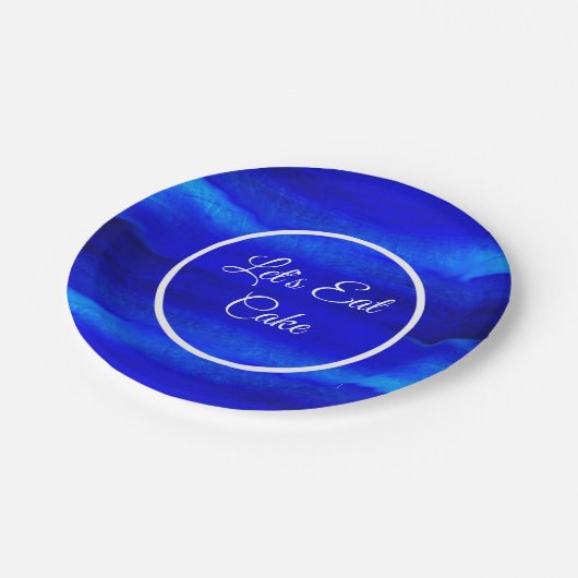 Assiettes En Carton Mangeons Cake Ocean Blue Beach papier Plaques (Angle)