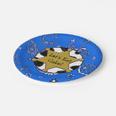 Assiettes En Carton Mangeons du gâteau Sheriff Badge bleu Bandanna Pla (Angle)