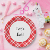 Assiettes En Carton Mangeons du rouge et du blanc (Fête)
