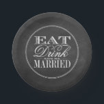 Assiettes En Carton Manger, boire et être marié Chalkboard Mariage<br><div class="desc">La Collection de Mariages de tableau de bord pour manger,  boire et être marié. Ces plaques en papier peuvent être personnalisées pour votre occasion spéciale et feraient l'article parfait pour tout mariage,  douche nuptiale,  fête de fiançailles,  fête d'anniversaire et bien plus encore.</div>