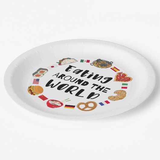 Assiettes En Carton Manger dans le monde entier (Angle)