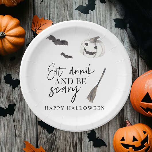 Assiettes En Carton Mangez Boire Et Faites Peur | Bonne Halloween
