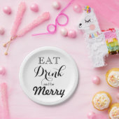 Assiettes En Carton Mangez Boire et soyez Joyeux (Fête)