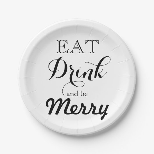 Assiettes En Carton Mangez Boire et soyez Joyeux (Devant)