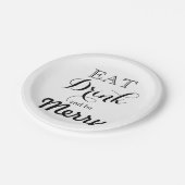 Assiettes En Carton Mangez Boire et soyez Joyeux (Angle)