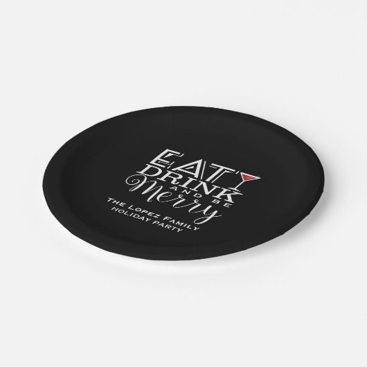 Assiettes En Carton Mangez Boire et Soyez Joyeux, Fêtes (Angle)