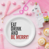 Assiettes En Carton Mangez Boire Et Soyez Joyeux Plaques De Papier De  (Fête)
