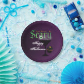 Assiettes En Carton Mangez Boire Soyez Effrayant Purple Halloween Plaq (Fête)