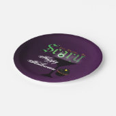 Assiettes En Carton Mangez Boire Soyez Effrayant Purple Halloween Plaq (Angle)