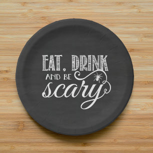 Assiettes En Carton Mangez, buvez et soyez effrayant Halloween Party S