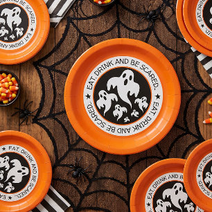 Assiettes En Carton Mangez, buvez et soyez effrayés Joyne Halloween Fa