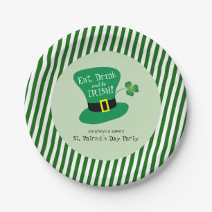Assiettes En Carton Mangez, buvez et soyez irlandais de la Saint Patri