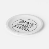 Assiettes En Carton Mangez, buvez et soyez mariés Mariage noir/blanc m (Angle)