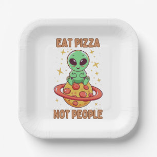 Assiettes En Carton Mangez de la pizza pas des gens