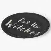 Assiettes En Carton Mangez des sorcières Fun Halloween Chic Noir (Angle)