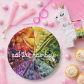 Assiettes En Carton Mangez l'arc-en-ciel  (Fête)