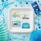 Assiettes En Carton Mangez le sommeil K-Drama et répétez (Fête)