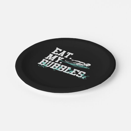 Assiettes En Carton Mangez Mes Bulles Amusante Nage Cadeau Conception  (Angle)