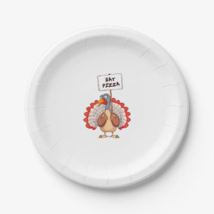 Assiettes En Carton Mangez Pizza Turquie Thanksgiving Adulte Vegan Amu