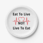 Assiettes En Carton Mangez pour vivre, pas pour manger (Devant)