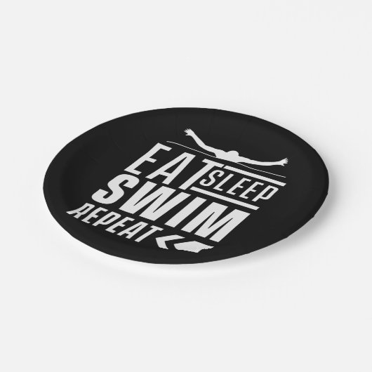 Assiettes En Carton Mangez Sleep Swim Répéter (Angle)