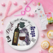 Assiettes En Carton Mangez un verre et prenez un moment de raisin (Fête)