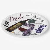 Assiettes En Carton Mangez un verre et prenez un moment de raisin (Angle)