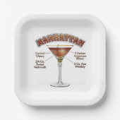 Assiettes En Carton Manhattan Cocktail Recette Art (Recto)