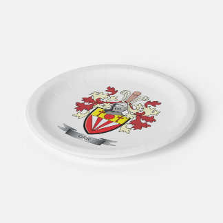Assiettes En Carton Manteau de crête de famille d'Orr des bras