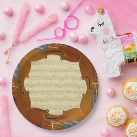 Assiettes En Carton Manuscrit de suite de violoncelle de Bach dans le (Fête)