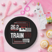 Assiettes En Carton Marathon - 26.2 en formation Abstraite (Fête)