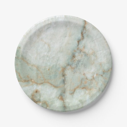 Assiettes En Carton Marbe blanc (Devant)