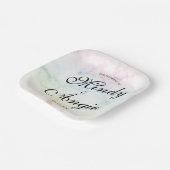 Assiettes En Carton Marble Rainbow Gay Script Wedding (Angulaire)