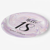 Assiettes En Carton Marbre Abstrait chic moderne 18e anniversaire (Angle)